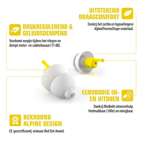 FlyFit oordoppen vliegen Alpine